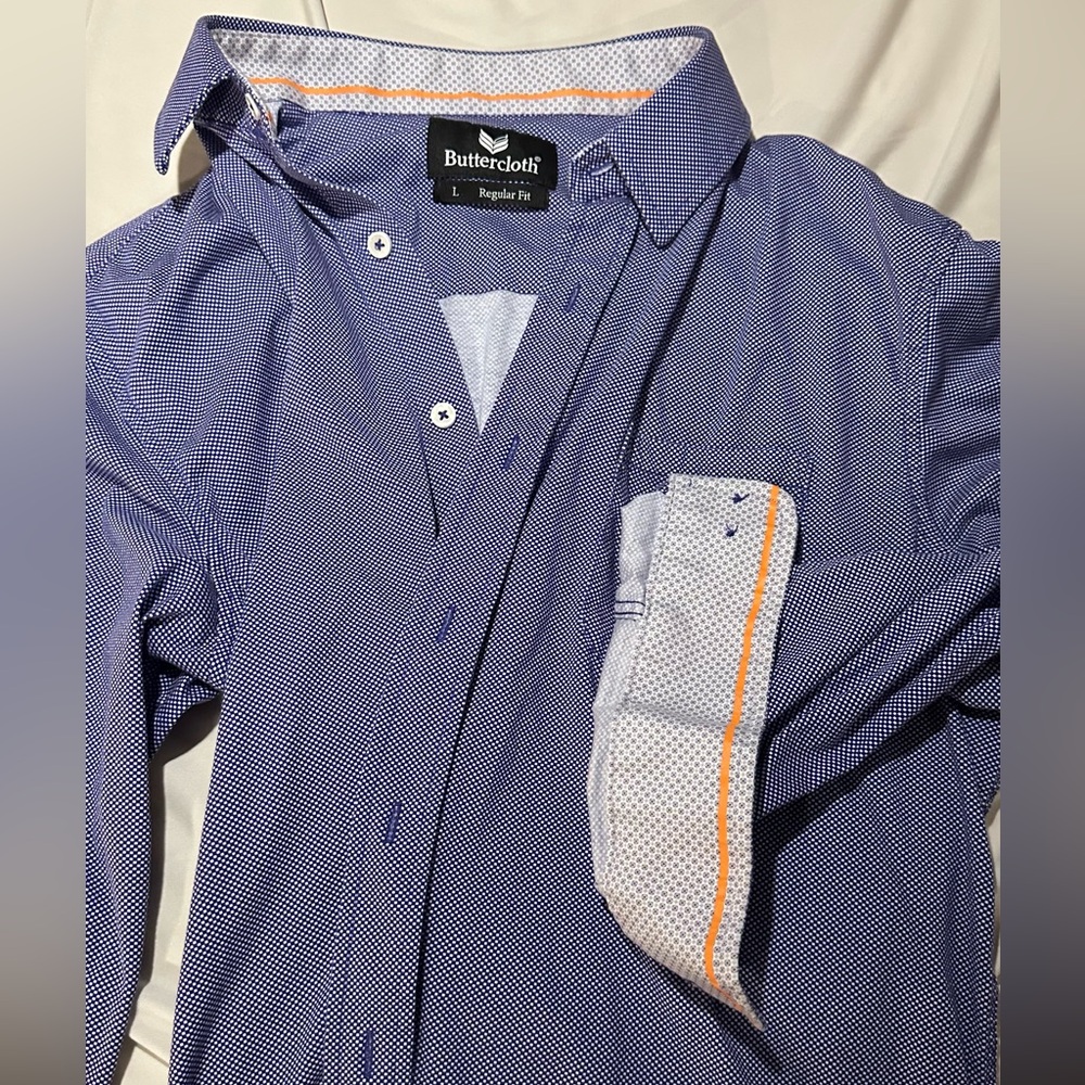 Comfort Stretch dress shirt, regular fit, size large